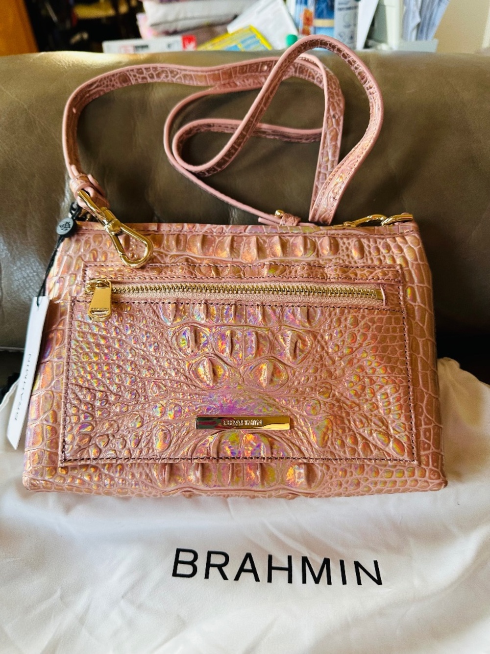 NWT Vida Rose Gold Brahmin Bag